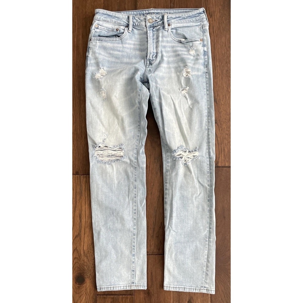 American Eagle Airflex Athletic Fit Light Wash Blue Men's Jeans 31X32
